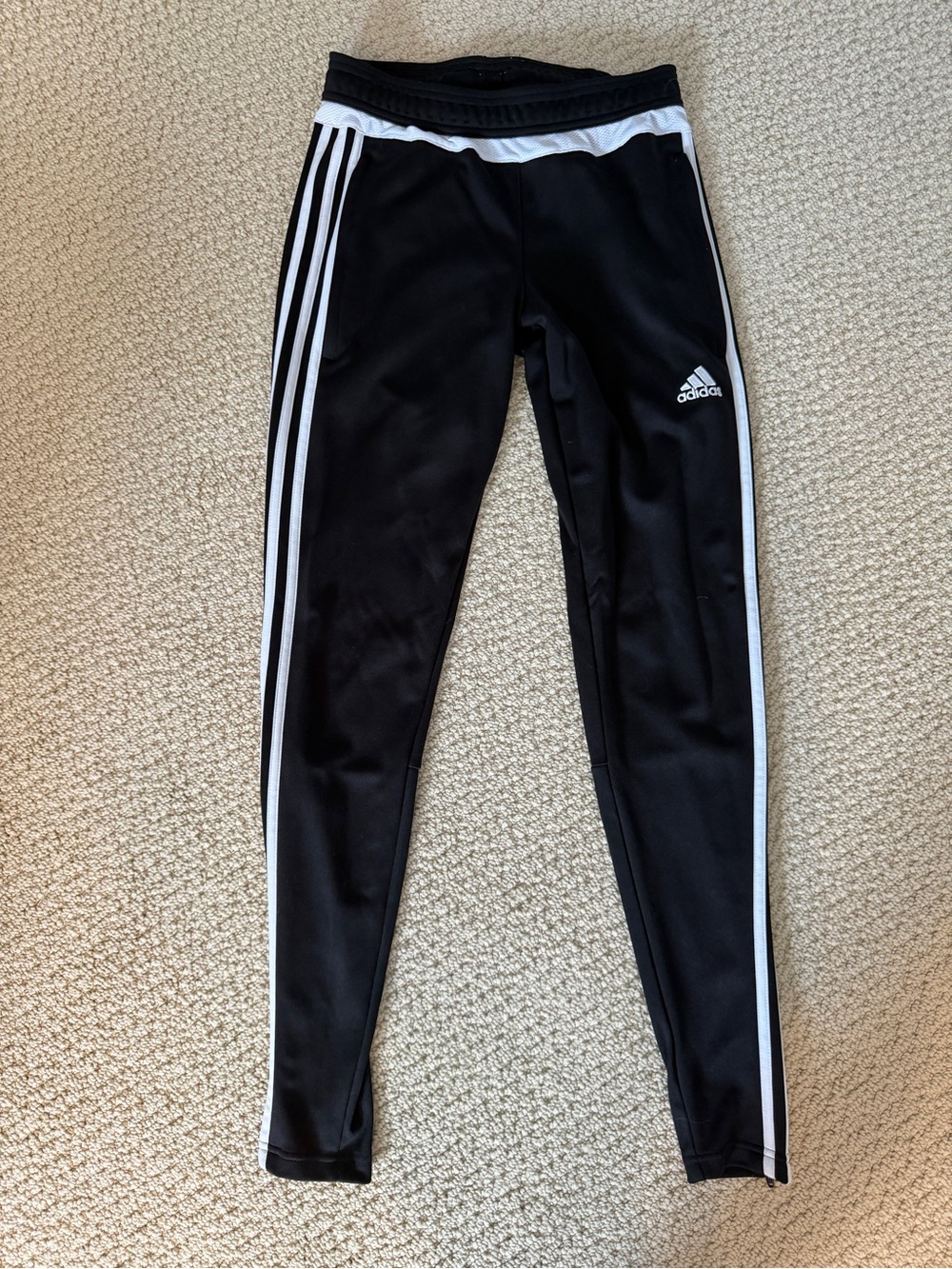 adidas Black Joggers with White Three-Stripe Detail